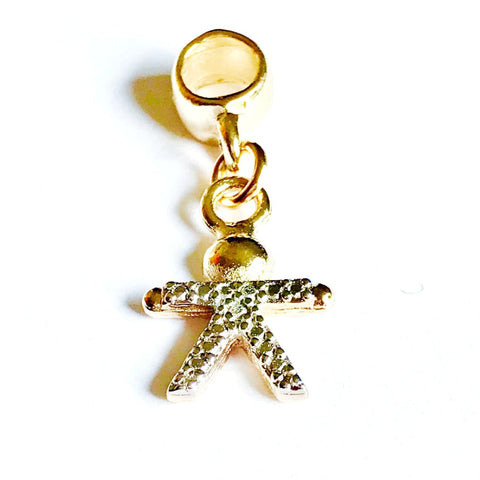 Double love european bead charm 18kt of gold plated