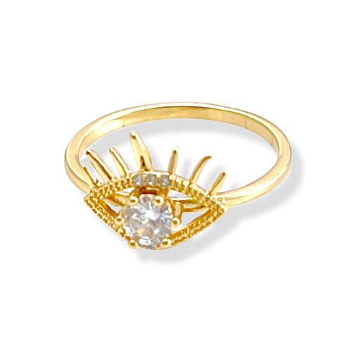 Cz belt open size ring 18k of gold plated