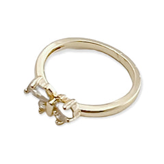 Cz clear butterfly ring 18k of gold plated rings