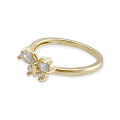 Cz clear butterfly ring 18k of gold plated rings