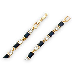 Cz squares bracelet 18k of gold plated black bracelets