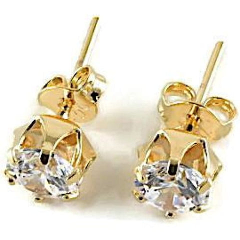 Square curb threader backs post studs earrings in solid gold