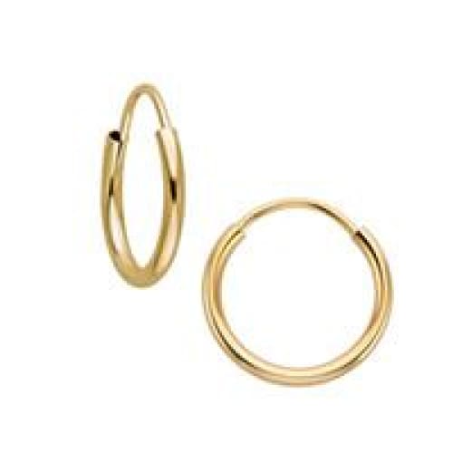 Dainty endeless hoop 18kts of goldplated earrings