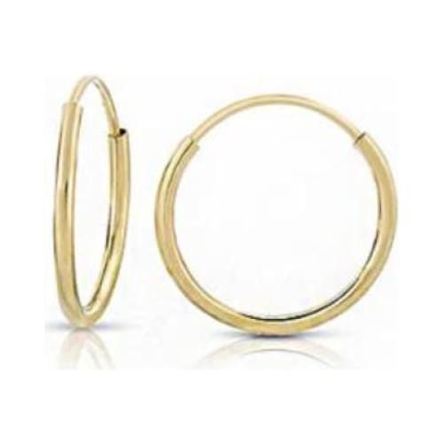 Dainty endeless hoop 18kts of goldplated earrings 15mm
