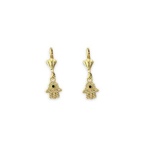 Allie clear rectangular stone lever-back 18k of gold plated earrings
