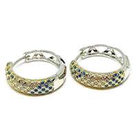 Dana multicolors cz silver plated hoops earrings earrings