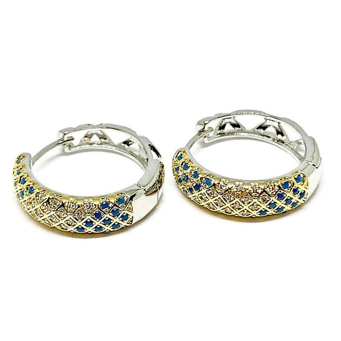 Dana multicolors cz silver plated hoops earrings earrings
