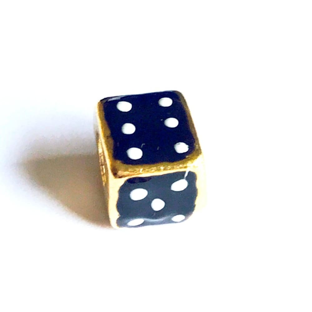 Dice european bead charm 18kt of gold plated