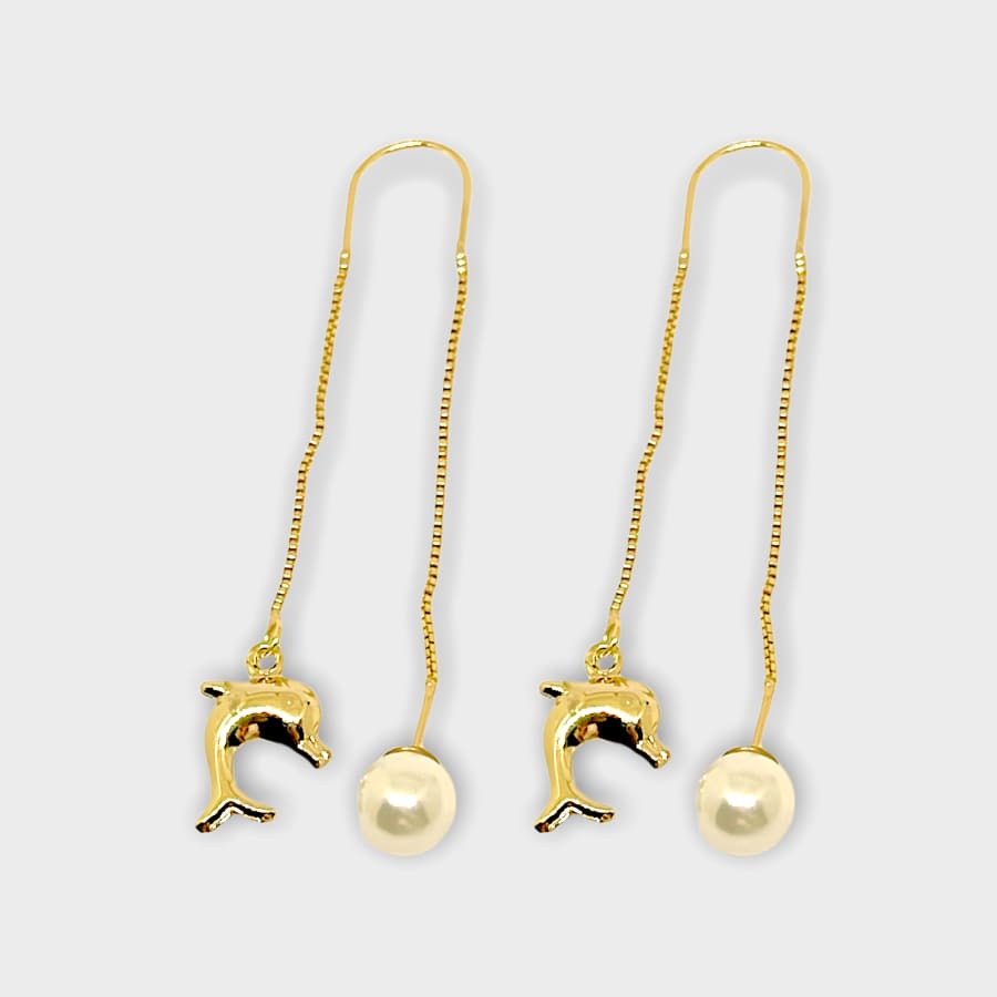 Dolphins threaders 18k of gold plated earrings