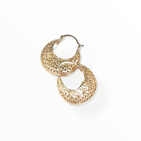 Wavebasket filigree hoops earrings in 18kts of gold plated