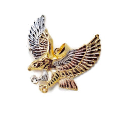 Eagle tricolor large gold plated pendant charms