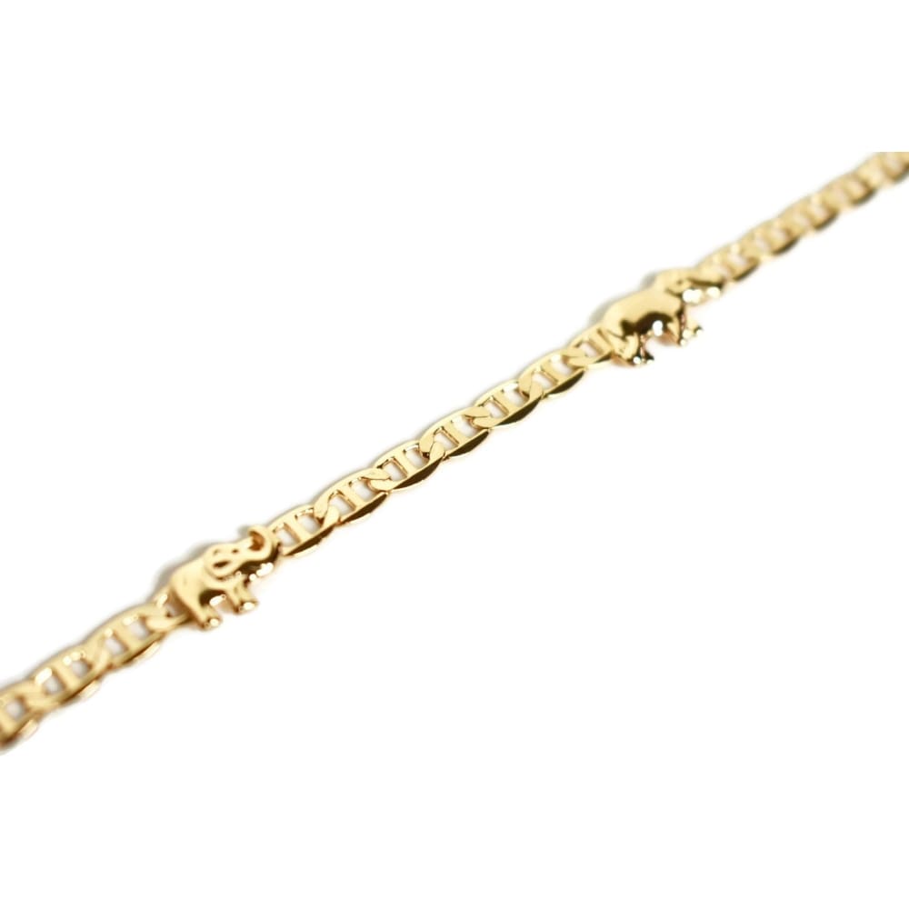 Elephants mariner link 18kts of gold plated bracelet