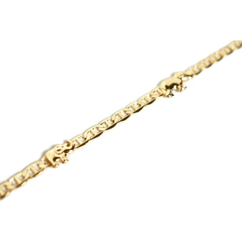 Figaro-cuban link silver and gold plated bracelet 4mm