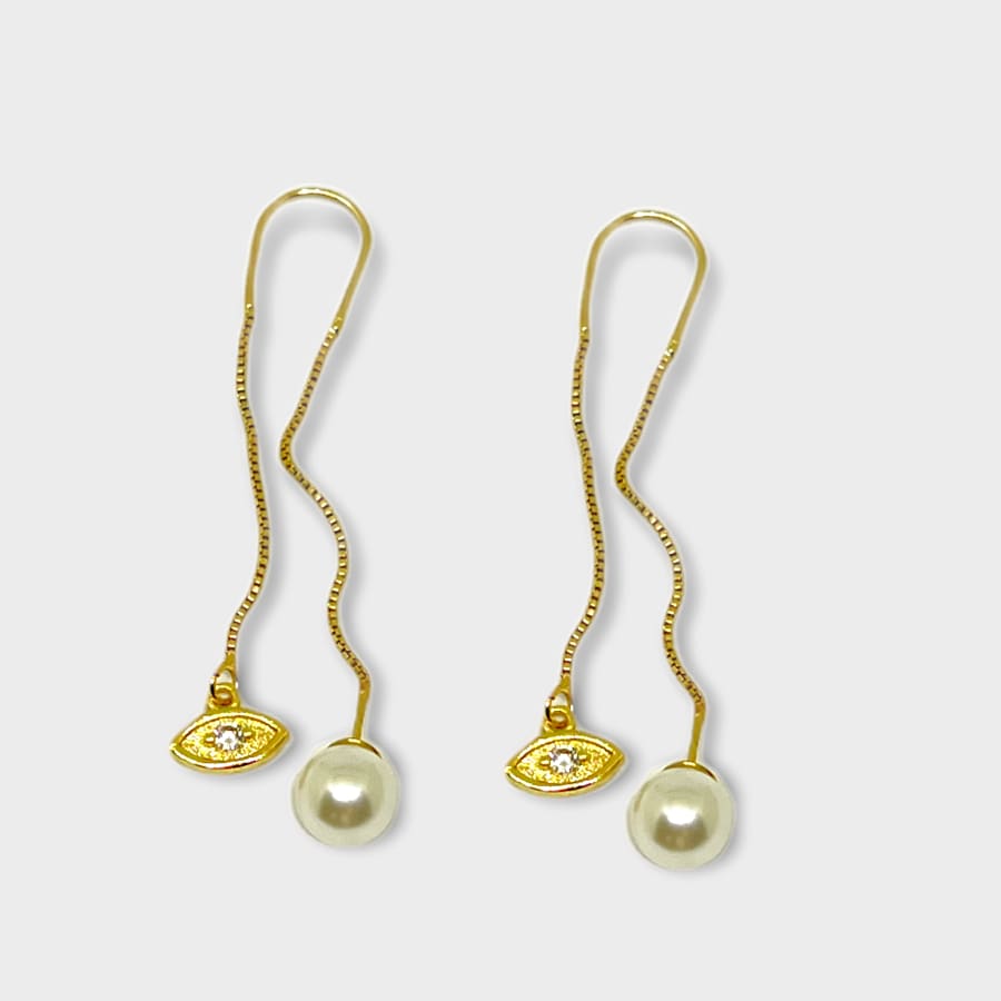 Evil eye threaders 18k of gold plated earrings