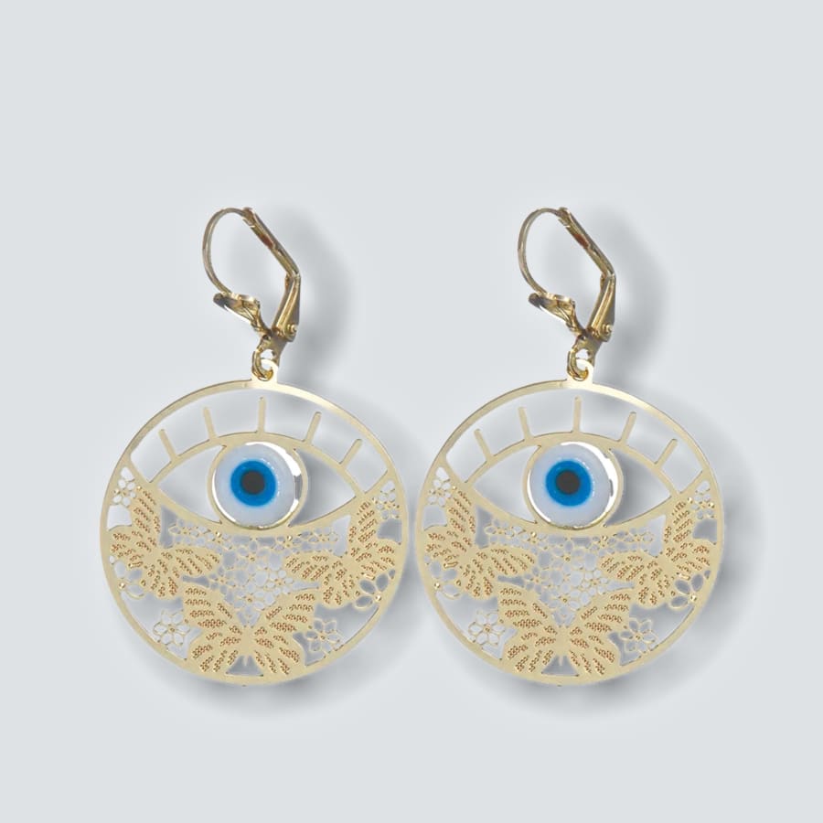 Eye incircle drop 18k of gold plated earrings