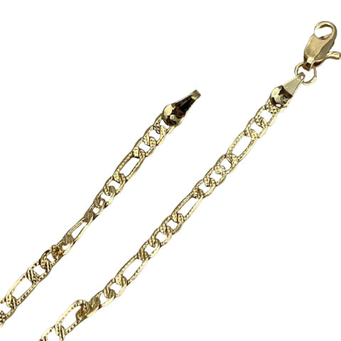 Figaro 6mm 18k gold plated chain