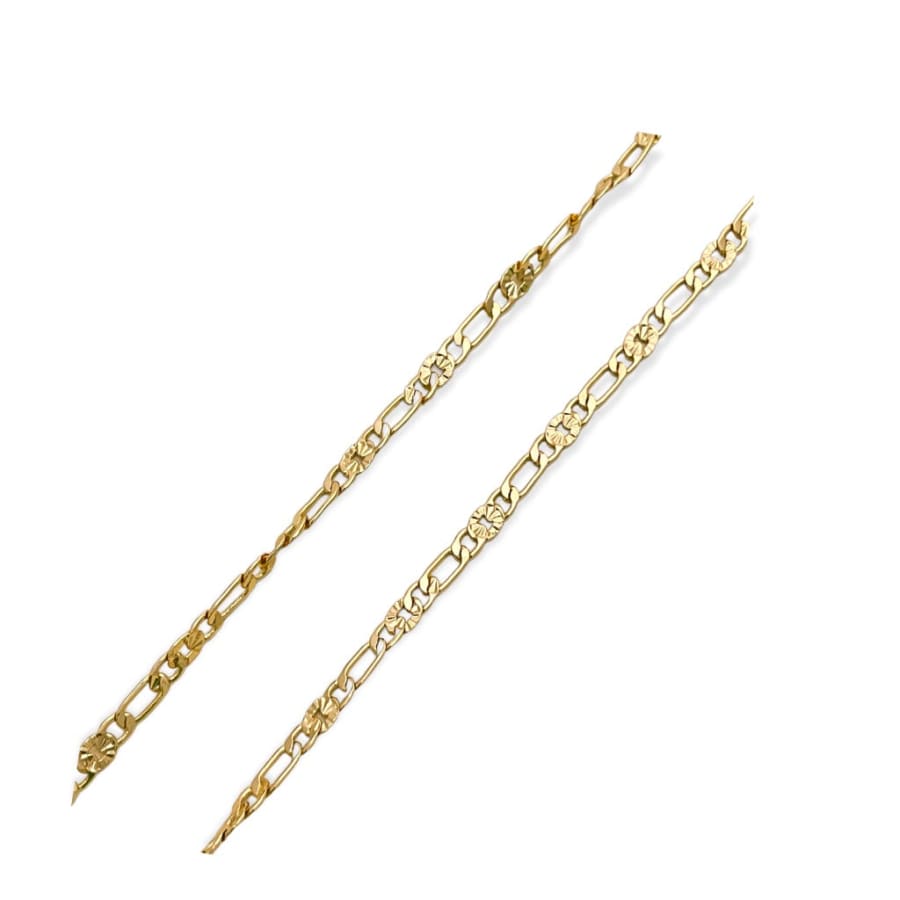 Figaro chain with a diamond cut star link 18kts of gold plated