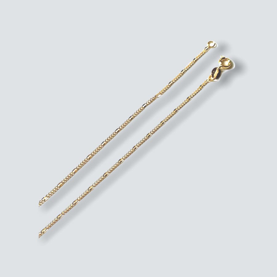 Figaro curb 2mm 18k gold plated chain