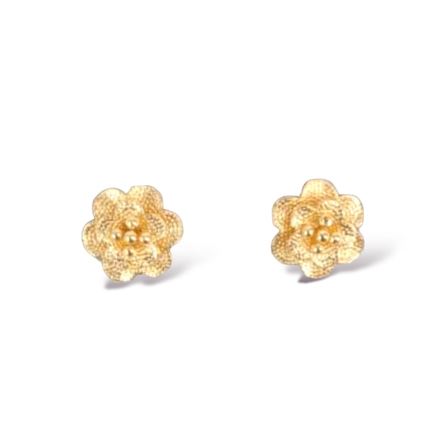 Filigree rose studs earrings in 18k of gold plated