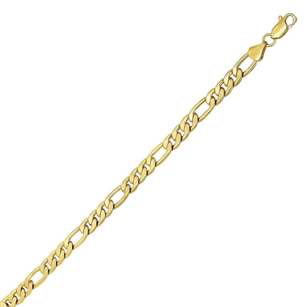 Flattened figaro diamond cut 4mm 18k gold plated chain