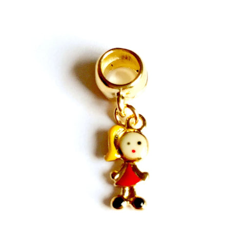 Golden wave european bead charm 18kt of gold plated