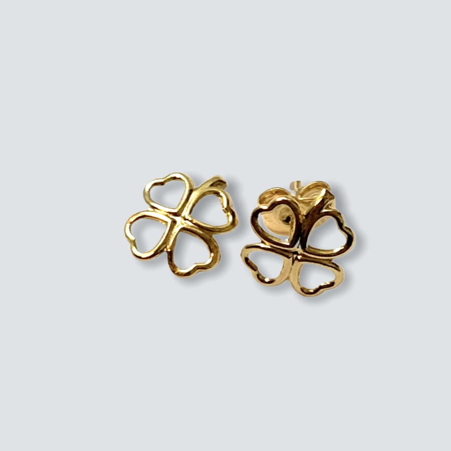 Flor heart studs earrings in 18k of gold plated