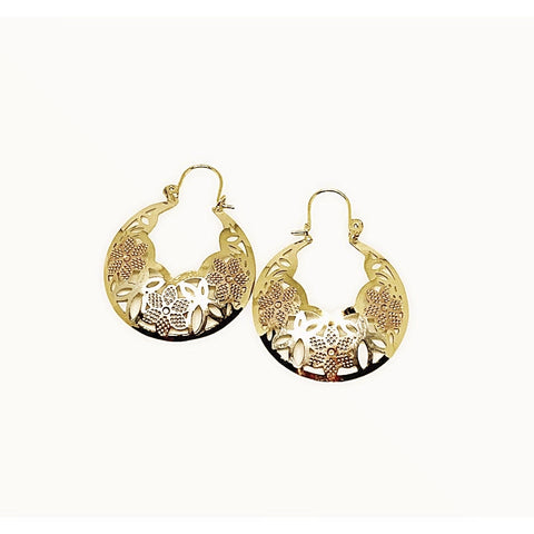 Marie oval shape hoops earrings in 18k of gold plated