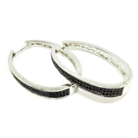 Gloria oval cz silver plated hoops earrings earrings