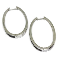 Gloria oval cz silver plated hoops earrings earrings
