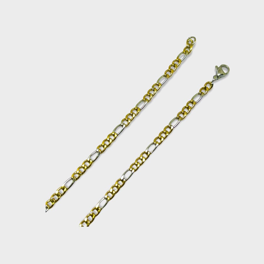 Gold tone and silver 3.7mm figaro chain