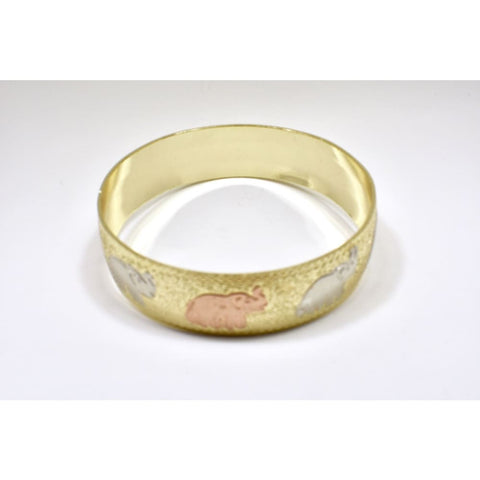 Tric-color semanario bangle - bracelet 18kts of gold plated