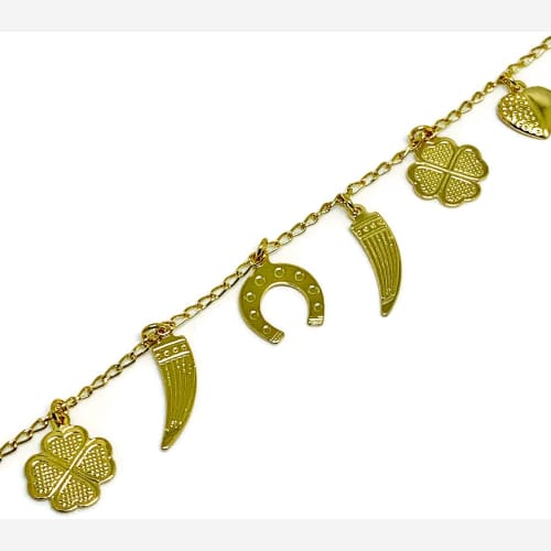 Good luck baby charm bracelet 18kts of gold plated