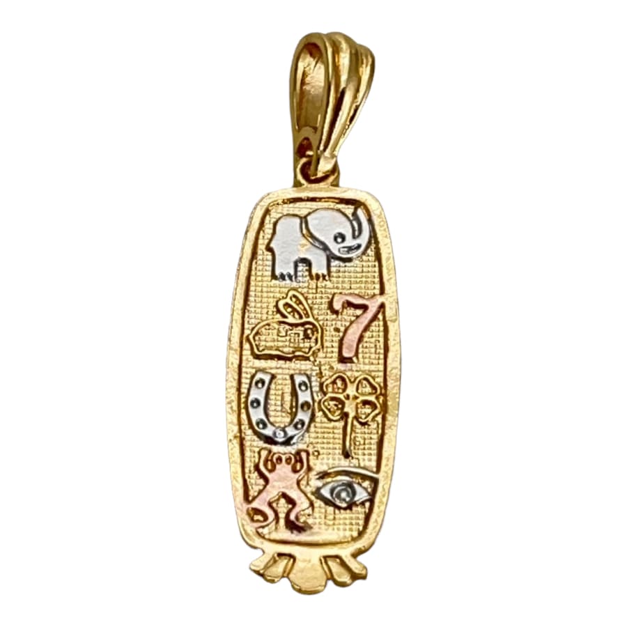 Good luck rectangular shape pendant 8kts of gold plated