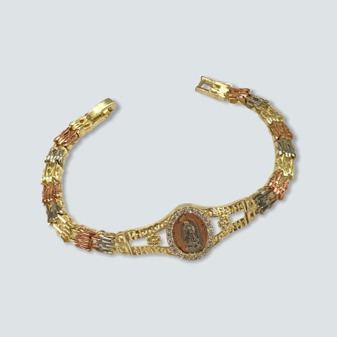 Tricolor link elephant 18kts of gold plated bracelet