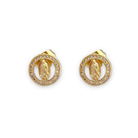 Guadalupe cz round studs earrings in 18k of gold plated earrings