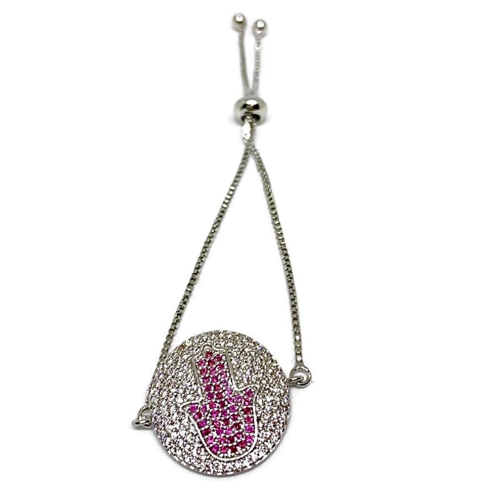 Hamsa hand bolo bracelet silver plated