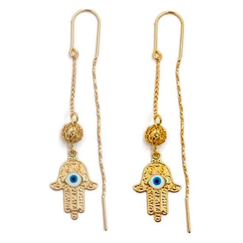Hamsa hands threaders earrings 18k of gold-filled
