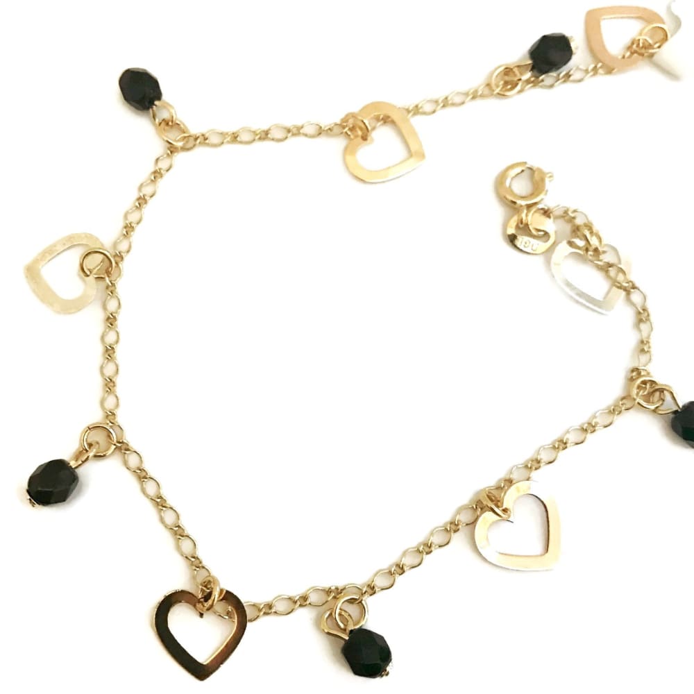 Heart charm design anklet 18kts of gold plated 10 anklet