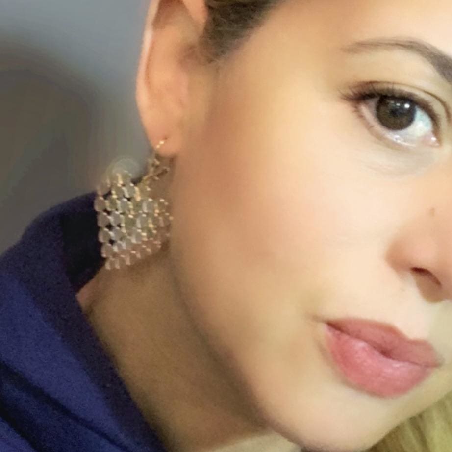 Heart rose in 18k of gold plated earrings
