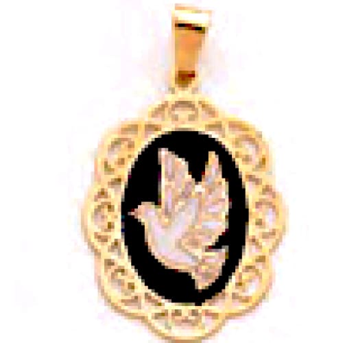 Holy spirit espiritud santo pendant 18kts of gold plated