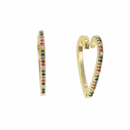I love me heart huggies earrings