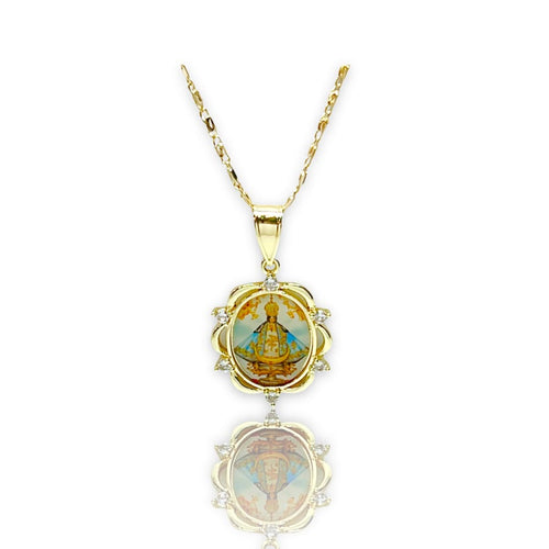 Virgin san juan de los lagos oval shape cz pendant in 18k of gold layering 19.99 charms & pendants