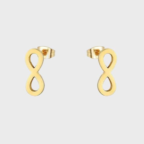 Infinity 1cm gold over stainless steel stud earrings
