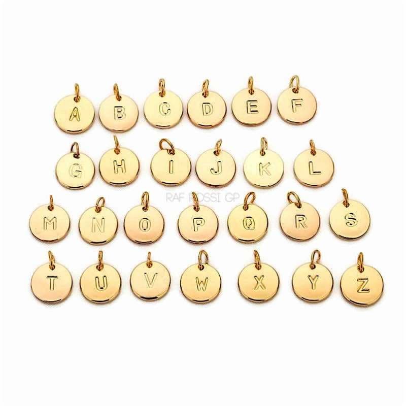 Initial charm gold plated pendant