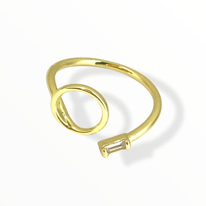 Io open size ring 18k of gold plated rings