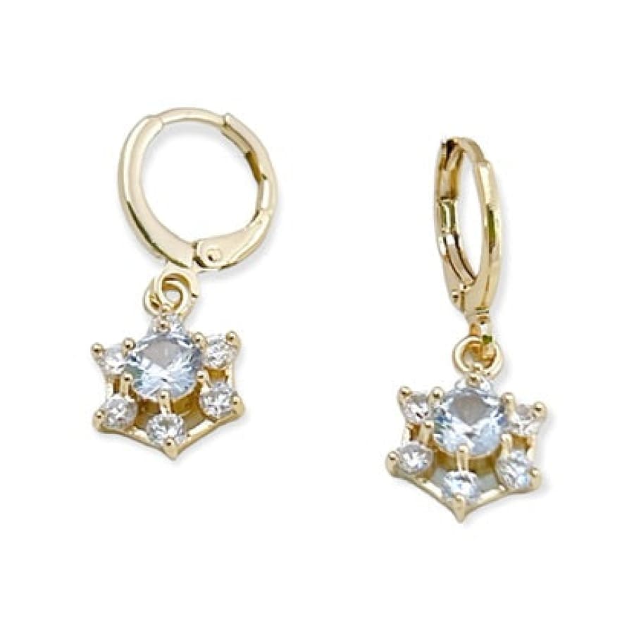Iza hexagon clear stones drop earrings in 18k of gold plated