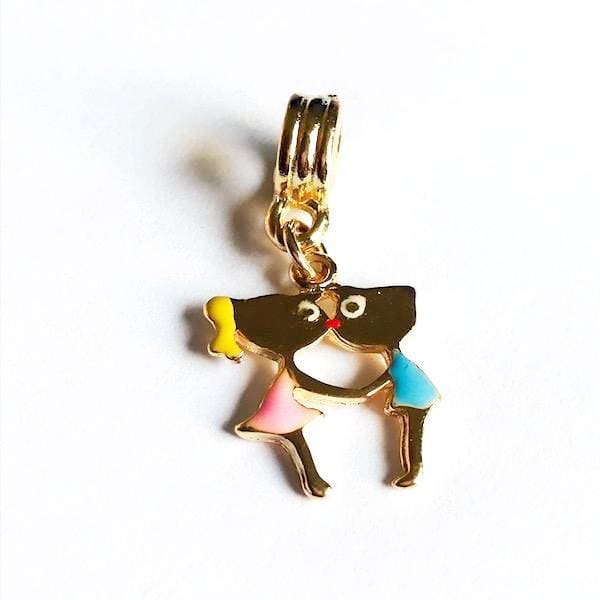 Kiss me european bead charm 18kt of gold plated