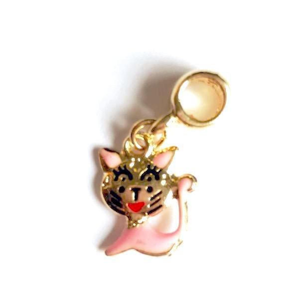 Kitten european bead charm 18kt of gold plated