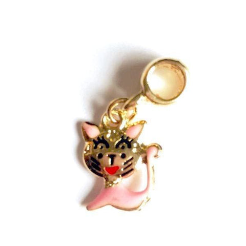 Pink scissors european bead charm 18kt of gold plated