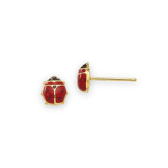 Lady bugs screw back post ball in 10k solid gold studs earrings earrings